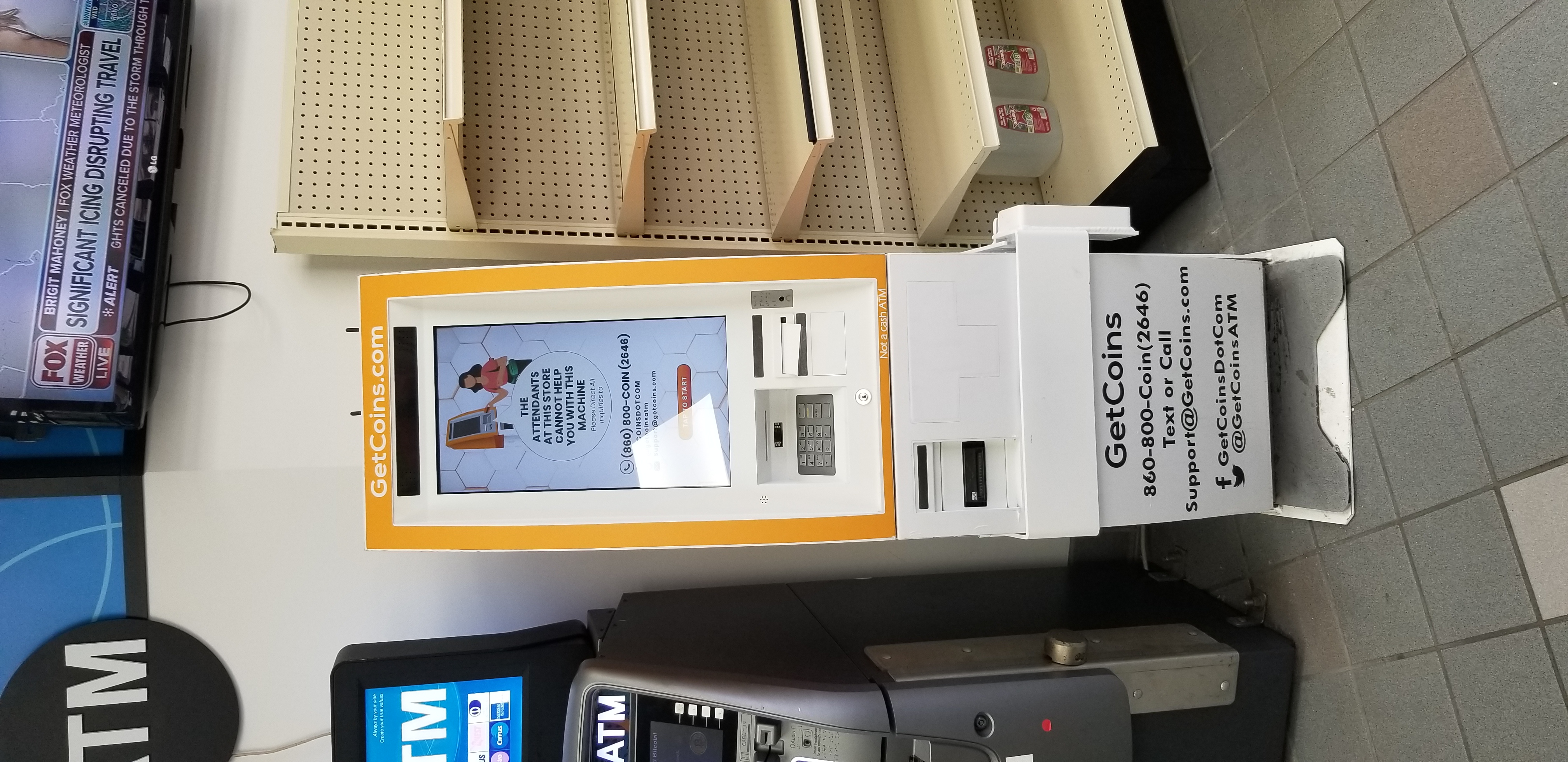Getcoins - Bitcoin ATM - Inside of 1 Stop #8 in Houston, Texas